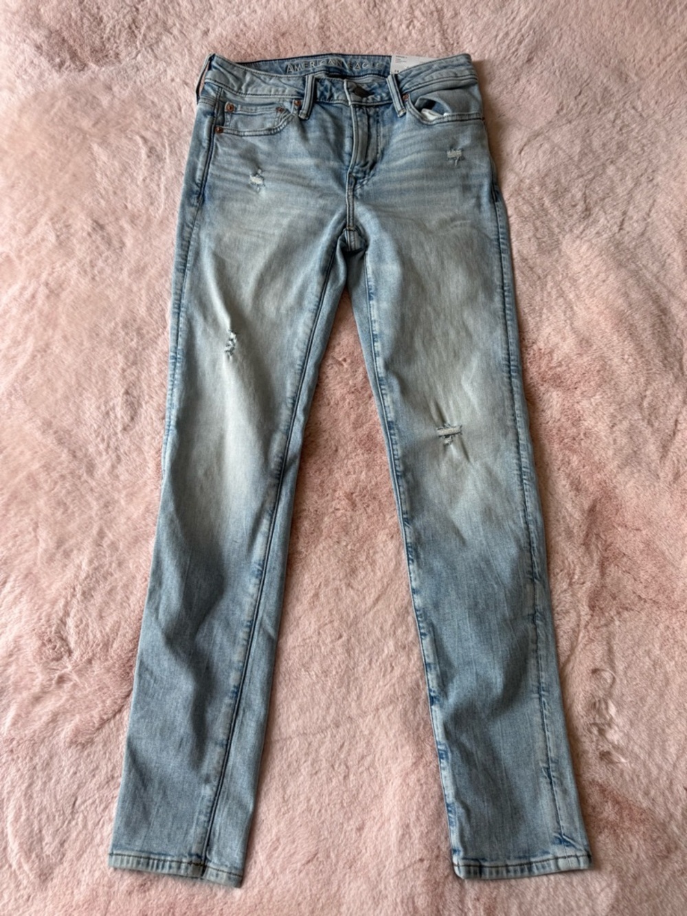 NWT American Eagle Denim Airflex+ Skinny Light Wash Size 28 Glowing Light